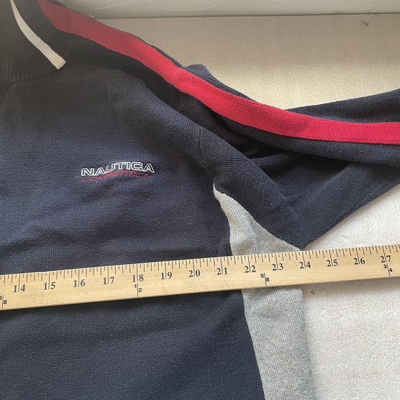 Vintage Y2K Nautica Competition Jacket Men‎ 2XL Full Zip Track Colorblock Knit - Picture 6 of 14